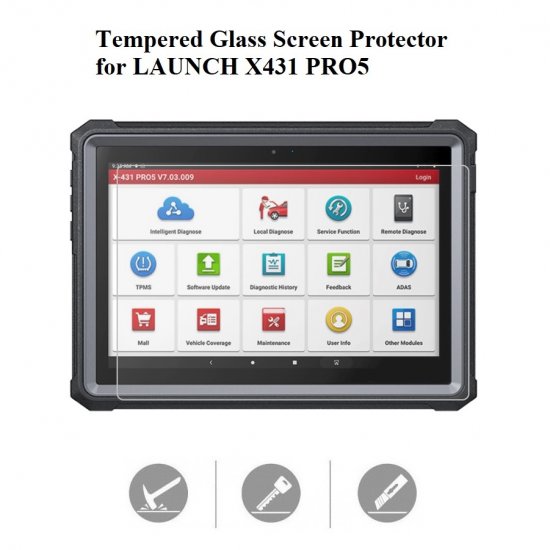 Tempered Glass Screen Protector For LAUNCH X431 PRO5 Scanner - Click Image to Close